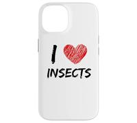 I Love Insects Design semplice testo con cuore Custodia per iPhone 14