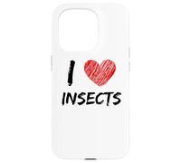 I Love Insects Design semplice testo con cuore Custodia per iPhone 15 Pro
