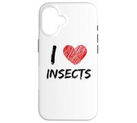 I Love Insects Design semplice testo con cuore Custodia per iPhone 16