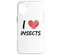 I Love Insects Design semplice testo con cuore Custodia per iPhone 16 Plus