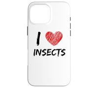 I Love Insects Design semplice testo con cuore Custodia per iPhone 16 Pro Max