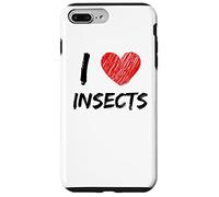 I Love Insects Design semplice testo con cuore Custodia per iPhone 7 Plus/8 Plus