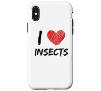 I Love Insects Design semplice testo con cuore Custodia per iPhone X/XS