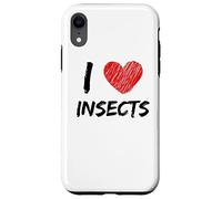 I Love Insects Design semplice testo con cuore Custodia per iPhone XR