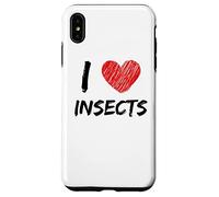 I Love Insects Design semplice testo con cuore Custodia per iPhone XS Max