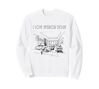 I Love Interior Design Prospettiva Line Art Architetti Felpa