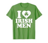 I Love Irish Men Shirt Green Heart Shamrock St Patricks Day Maglietta