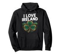 I Love Irlanda Shamrock Paesaggio Felpa con Cappuccio