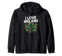 I Love Irlanda Shamrock Paesaggio Felpa con Cappuccio