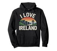 I Love Irlanda Vintage Tramonto Scena Felpa con Cappuccio