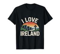 I Love Irlanda Vintage Tramonto Scena Maglietta