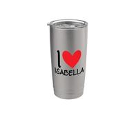I Love Isabella Nome Personalizzato Ragazza Donna BFF Cuore Moglie Bicchiere termico in acciaio inox doppia parete