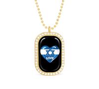 I Love Israel - Collana da donna regolabile con ciondolo a catena per viaggi e feste, Misura unica, Metallo