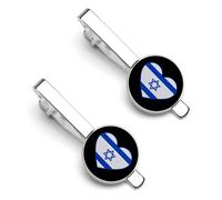 I Love Israel Divertente Fermacravatta Clip Fermacravatta Clip Fermacravatta Clip Regolare Cravatta Regali Decorativi Per Gli Uomini, 5.5x2.2cm, Metallo