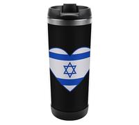 I Love Israel Tazza da caffè da viaggio con coperchio isolato in acciaio inox, regalo per donne e uomini, 350 ml