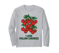 I Love Italian Cherry Retro Summer Fruit Maglia a Manica
