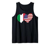 I Love Italy I Love USA Bella Italia Bandiera USA Grafica Cuori Canotta