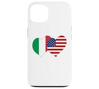I Love Italy I Love USA Bella Italia Bandiera USA Grafica Cuori Custodia per iPhone 13