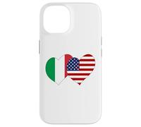 I Love Italy I Love USA Bella Italia Bandiera USA Grafica Cuori Custodia per iPhone 14