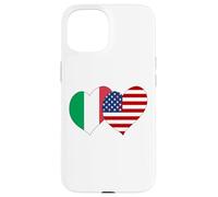 I Love Italy I Love USA Bella Italia Bandiera USA Grafica Cuori Custodia per iPhone 15