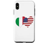 I Love Italy I Love USA Bella Italia Bandiera USA Grafica Cuori Custodia per iPhone XS Max