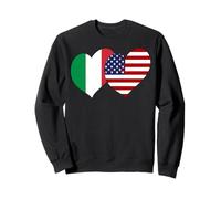 I Love Italy I Love USA Bella Italia Bandiera USA Grafica Cuori Felpa