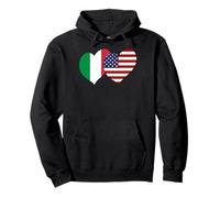 I Love Italy I Love USA Bella Italia Bandiera USA Grafica Cuori Felpa con Cappuccio