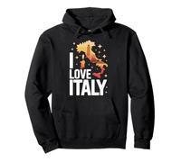 I Love Italy Map Icone Viaggio Design Felpa con Cappuccio