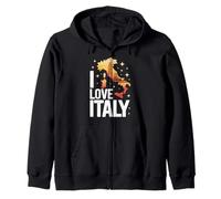 I Love Italy Map Icone Viaggio Design Felpa con Cappuccio
