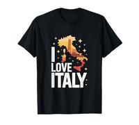 I Love Italy Map Icone Viaggio Design Maglietta