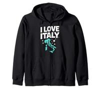 I Love Italy - Mappa per Appassionati di Avventura Felpa con Cappuccio
