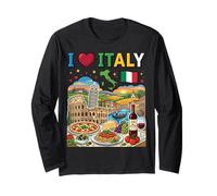 I Love Italy Viaggio Souvenir Italiano Maglia a Manica