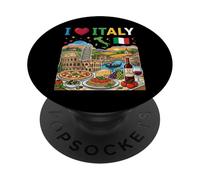 I Love Italy Viaggio Souvenir Italiano PopSockets PopGrip Adesivo