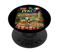 I Love Italy Viaggio Souvenir Italiano PopSockets PopGrip Adesivo