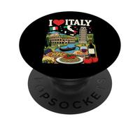 I Love Italy Viaggio Souvenir Italiano PopSockets PopGrip Adesivo