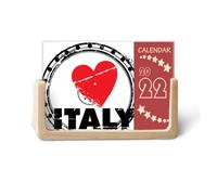 I Love Italy Word Love Heart Circle 2022 - Calendario da scrivania 12 mesi