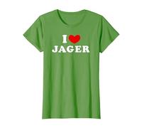 I Love Jager, Io Amo Jager Maglietta, Donna, Erba, 3XL