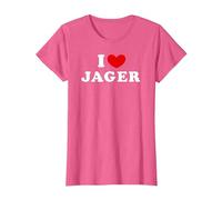 I Love Jager, Io Amo Jager Maglietta, Donna, Rosa mélange, XS