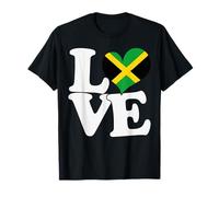 I Love Jamaica Flag Heart, Viaggio Patriottico Maglietta