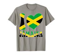 I Love Jamaica I Love Kingston Jamaica Bandiera Grafica Cuore Maglietta