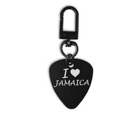 I Love Jamaica Travel, portachiavi, targhetta identificativa, portachiavi, plettro, moschettone, portachiavi, Nero , Taglia unica