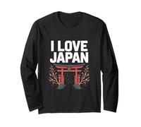 I Love Japan Cherry Blossom Torii Gate Maglia a Manica