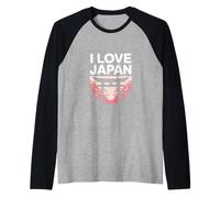 I Love Japan Cherry Blossom Torii Gate Maglia con Maniche Raglan