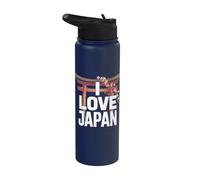 I Love Japan Cherry Blossom Torii Gate Stainless Steel Insulated Water Bottle