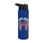 I Love Japan Cherry Blossom Torii Gate Stainless Steel Insulated Water Bottle