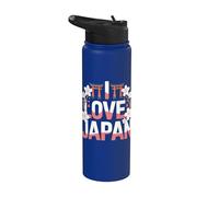 I Love Japan Cherry Blossom Torii Gate Stainless Steel Insulated Water Bottle