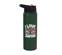 I Love Japan Torii Cherry Blossom Design Stainless Steel Insulated Water Bottle