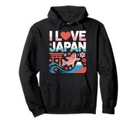 I Love Japan Torii Koi Sakura Monte Fuji Felpa con Cappuccio
