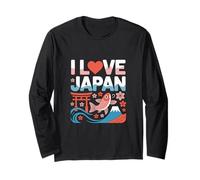 I Love Japan Torii Koi Sakura Monte Fuji Maglia a Manica