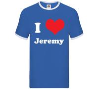 I Love Jeremy T-Shirt Uomo Ringer Diddly Farm Funny Clarkson